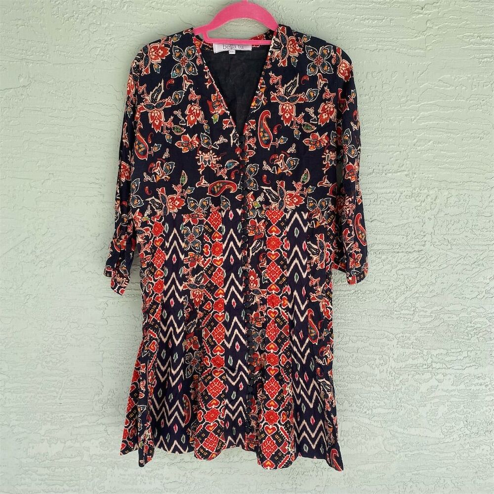 Bella Tu Women's XXL Multicolor Floral Knee Length Dress Casual
